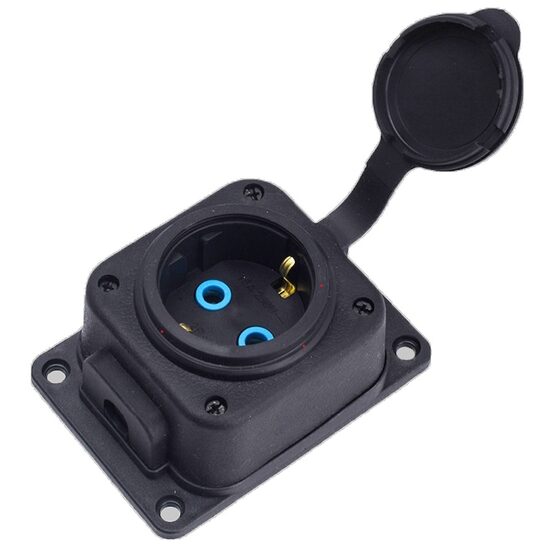 PRIZA APLICATA 1x16A CAUCIUC/CAPAC IP44 NEGRU