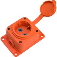 PRIZA APLICATA 1x16A CAUCIUC/CAPAC IP44 ORANGE