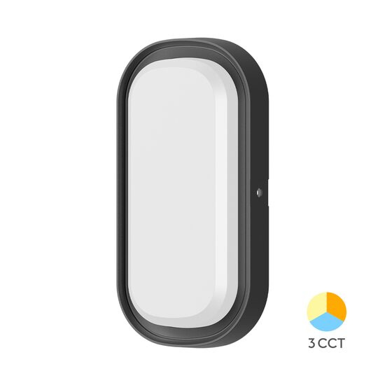 PLAFONIERA LED 12W 3in1 D:206MM IP65 NEGRU BULKHEAD ELP