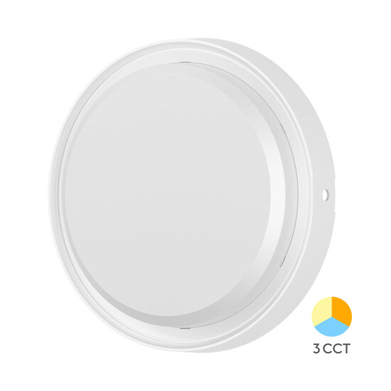 PLAFONIERA LED 12W 3in1 D:180MM IP65 ALB BULKHEAD RND