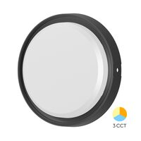 PLAFONIERA LED 18W 3in1 D:222MM IP65 NEGRU BULKHEAD RND