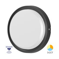 PLAFONIERA LED 18W 3in1 D:222MM IP65 SENZOR NEGRU BULKHEAD RND