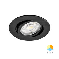 SPOT LED ROTUND 7W 3IN1 230V IP20 NEGRU ROTABIL