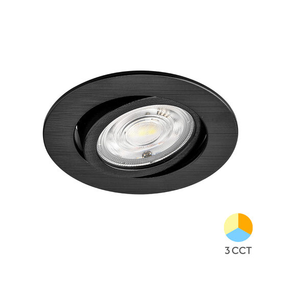 SPOT LED ROTUND 7W 3IN1 230V IP20 NEGRU ROTABIL