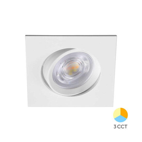 SPOT LED PATRAT 7W 3IN1 230 IP20 ALB ROTABILA
