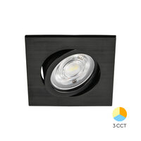 SPOT LED PATRAT 7W 3IN1 230 IP20 NEGRU ROTABILA