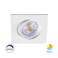 SPOT LED PATRAT 7W DIM 3IN1 230V IP20 ALB ROTABIL