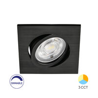 SPOT LED PATRAT 7W DIM 3IN1 230V IP20 NEGRU ROTA.