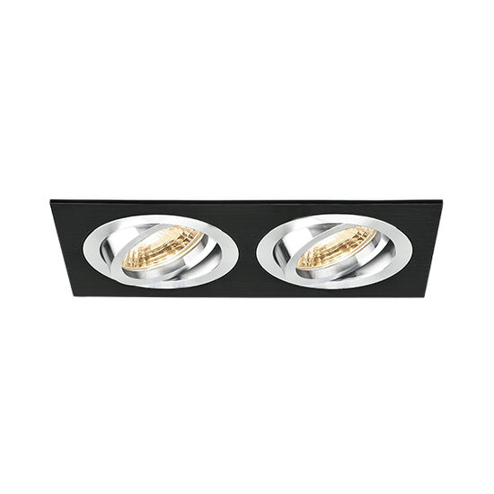 CARCASA NEGRU PATRAT 2xGU5.3 SPOTTI-S