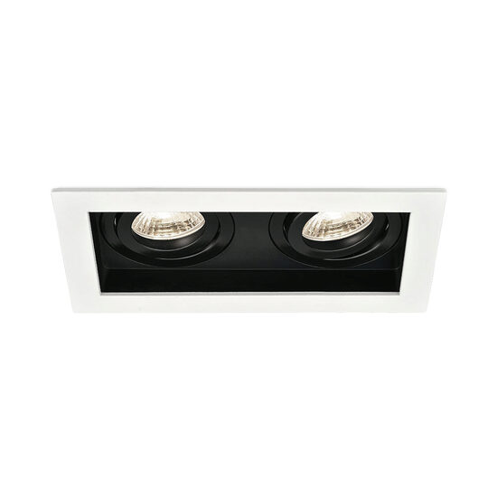 CARCASA ALB/NEGRU PATRAT PT 2xGU10 NEECHIPAT RS2