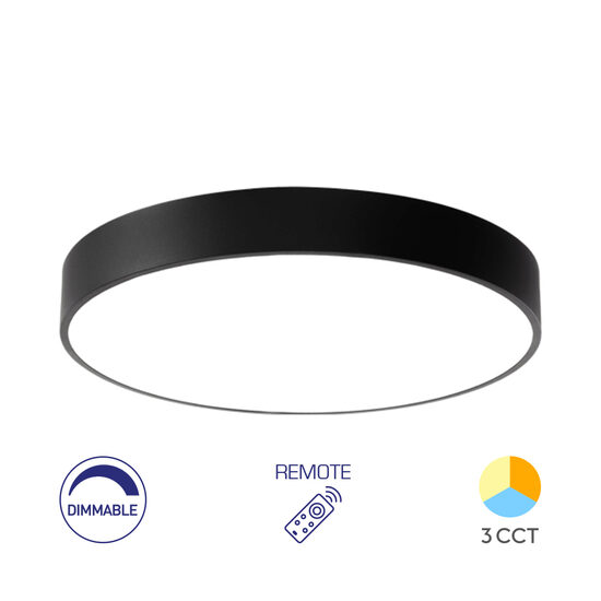 PLAFONIERA LED 45W TELECOMANDA NEGR BLADE SR RND