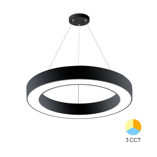 PLAF. LED SUSP 36W 3000/4000/6500K NEGRU BLADE RND