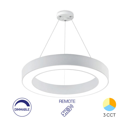 PLAF. LED SUSP 45W TELECOMANDA ALB BLADE RND