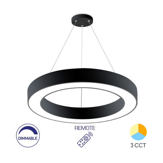 PLAF. LED SUSP 45W TELECOMANDA NEGRU BLADE RND