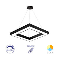 PLAF. LED SUSP 45W TELECOMANDA NEGRU BLADE SQR