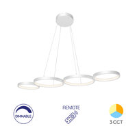 CORP DECORATIV LED 60W 3in1-Telecomanda-DIM PD1-RND NELA ALB