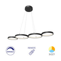 CORP DECORATIV LED 60W 3in1-Telecomanda-DIM PD1-RND NELA NEGRU