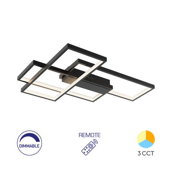 LUSTRA LED 65W NELA-SS2-RND telecomanda IP20 NEGRU