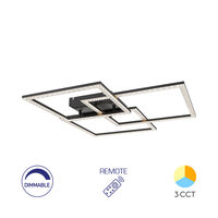 LUSTRA LED 80W CRYSTAL-3IN1-telecomanda-DIM-NEGRU