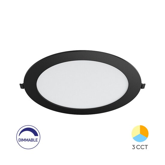 SPOT LED ROTUND ST 18W 1800LM DIM 3in1 F:229MM NEGRU IP40 BRAYTRON