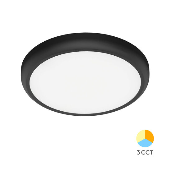 SPOT LED ROTUND PT 20W 2000lm 3in1 NEGRU F:225MM IP40