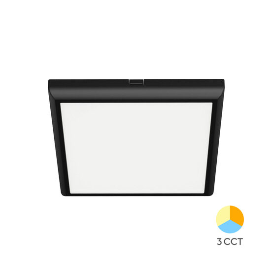SPOT LED PATRAT PT 20W 2000lm 3in1 NEGRU IP40