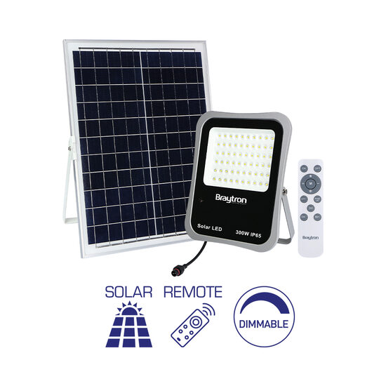 PROIECTOR CU LED FL, SOLAR+TELECOMANDA, DIM P:300W, C:90W, 6500K IP65