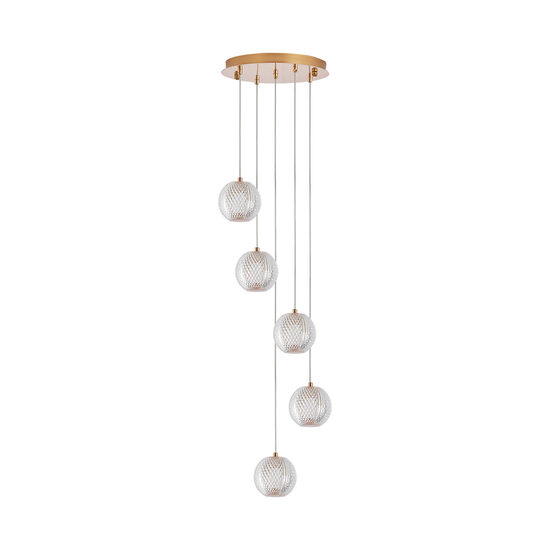 PENDUL S001R-5H-5xG9-AURIU STICLA 