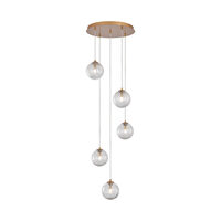PENDUL S002R-5H-5xG9-AURIU STICLA 