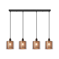 PENDUL LINIAR S008S-4H-4xE14-SLV STICLA 