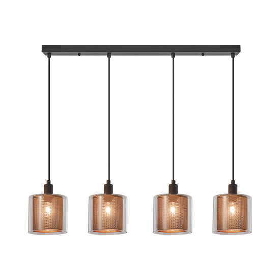 PENDUL LINIAR S008S-4H-4xE14-SLV STICLA 