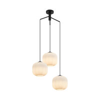 PENDUL TRIUNGHI S009R-3H-1xE27-OPAL-NEGRU 