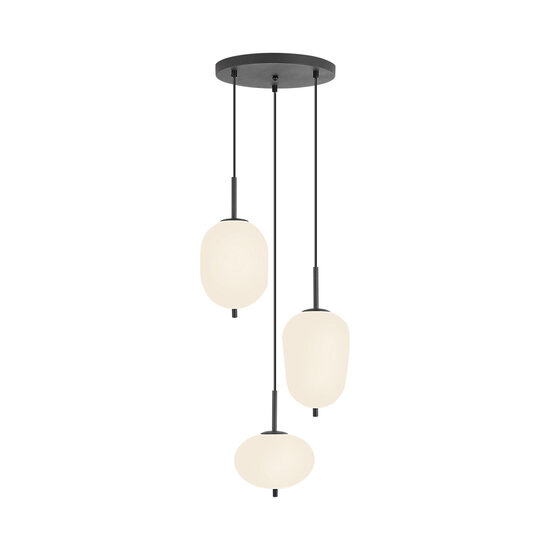 PENDUL TRIUNGHI S011R-3H-3xE14 OPAL STICLA MIXT 