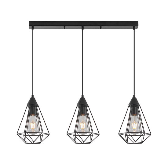 PENDUL W003S-3H-3xE27-METAL NEGRU 