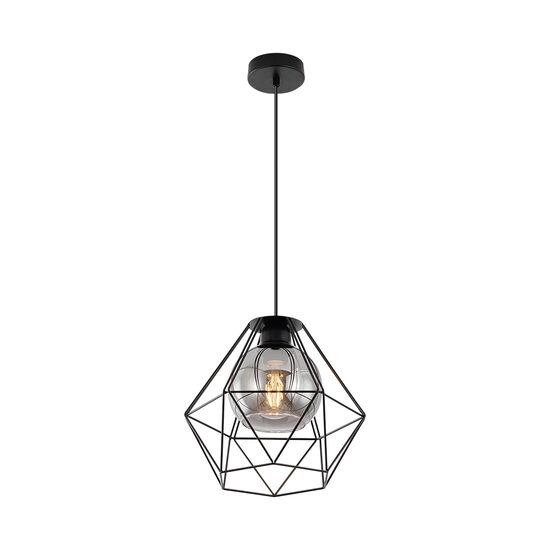 PENDUL W004R-1H-1xE27-METAL NEGRU 