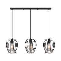 PENDUL W005S-3H-3xE27-METAL NEGRU 