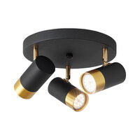 LAMPA DE PERETE G002C-3H-3xGU10-AURIU-NEGRU 