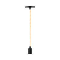 CABLU METAL NEGRU+ CABLU CAFENIU E27
