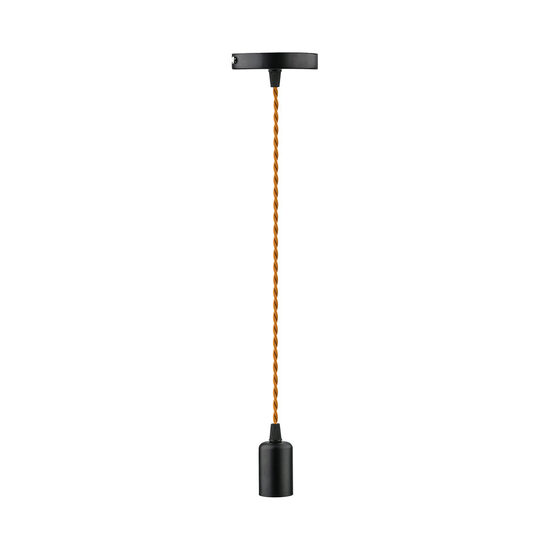 CABLU METAL NEGRU+ CABLU CAFENIU E27