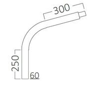 BRAT SIMPLU, L, D60/42 25+30cm, PT INEL, NEGRU (SP002-2530-6042)