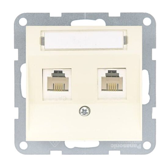 PRIZA TELEFON 2xCAT3 cu ETICHETA MEC. KARRE PLUS 55 BEJ