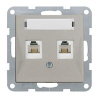 MECANISM PRIZA TELEFON 2xCAT3 cu ETICHETA KARRE PLUS 55 BRONZ