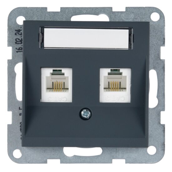 PRIZA TELEFON 2xCAT3 cu ETICHETA MEC. KARRE PLUS 55 SOFT TOUCH NIGHT