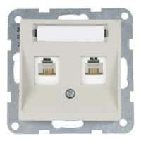 PRIZA TELEFON 2xCAT3 cu ETICHETA MEC. KARRE PLUS 55 SOFT TOUCH SANDSTONE