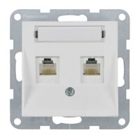 PRIZA TELEFON 2xCAT3 cu ETICHETA MEC. KARRE PLUS 55 SOFT TOUCH SEASHELL