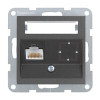 MECANISM PRIZA CAT5e cu ETICHETA KARRE PLUS 55 FUMURIU