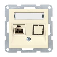 MECANISM PRIZA CAT6 cu ETICHETA KARRE PLUS 55 BEJ