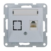 MECANISM PRIZA CAT6 cu ETICHETA KARRE PLUS 55 SILVER
