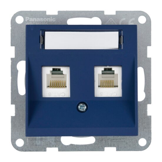 MECANISM PRIZA 2xCAT5e cu ETICHETA KARRE PLUS 55 SOFT TOUCH OCEAN