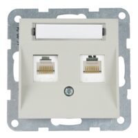 MECANISM PRIZA 2xCAT5e cu ETICHETA KARRE PLUS 55 SOFT TOUCH SANDSTONE